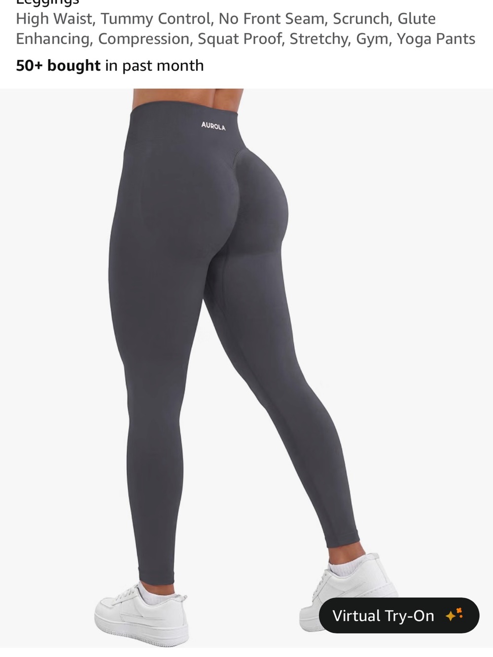 Aurola High-Waist Scrunch Leggings in Charcoal